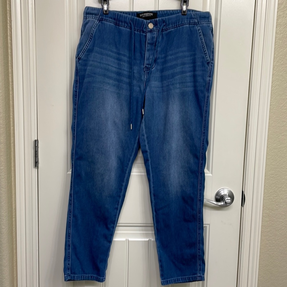 Liverpool button up drawstring jeans size 8